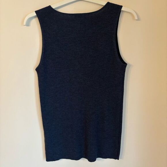 Eileen Fisher Women’s 100% wool ribbed navy blue tank top size medium - EUC! - Picture 1 of 7